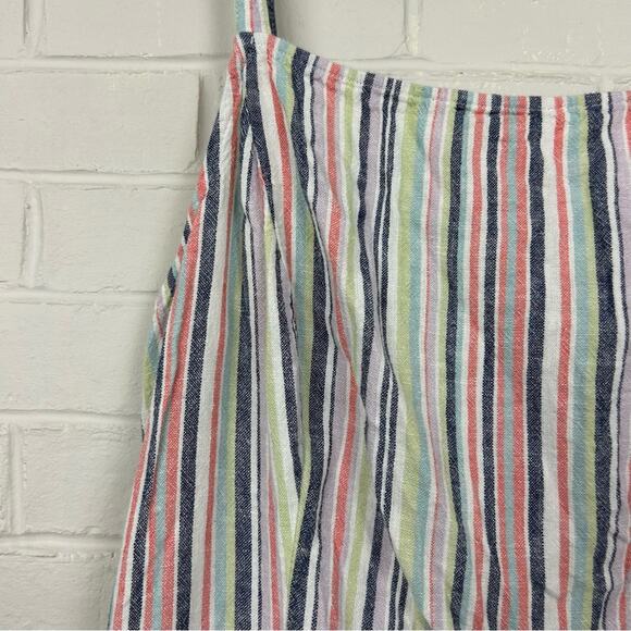Old Navy Multi Stripe Sleeveless Linen Blend Shift Maxi Dress Size XL Tall - Picture 9 of 15